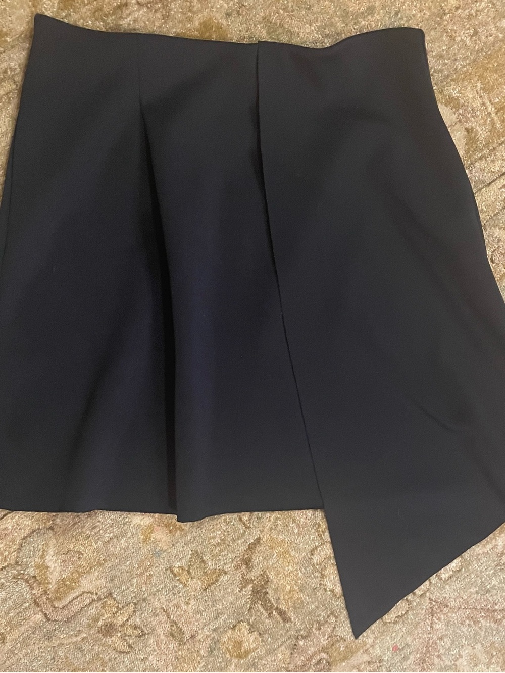 H&M Black Asymmetrical Pleat Front Skirt